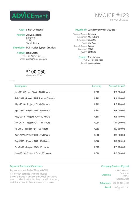 latex invoice template